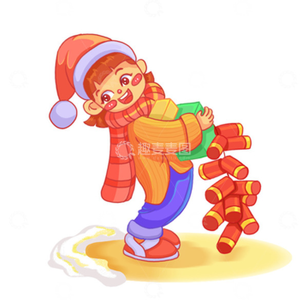 源文件下载【趣麦麦图】小年除夕元旦腊月囤年货赶年集春节插画