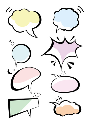 简约卡通漫画对话框