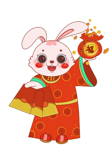 兔子新年福袋元素