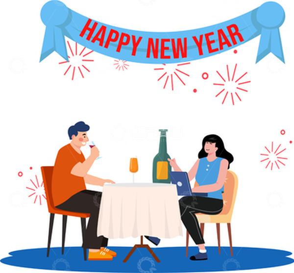 源文件下载【趣麦麦图】春节冬天小年除夕插画庆祝新年