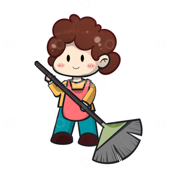源文件下载【趣麦麦图】卡通人物打扫卫生扫地扫尘