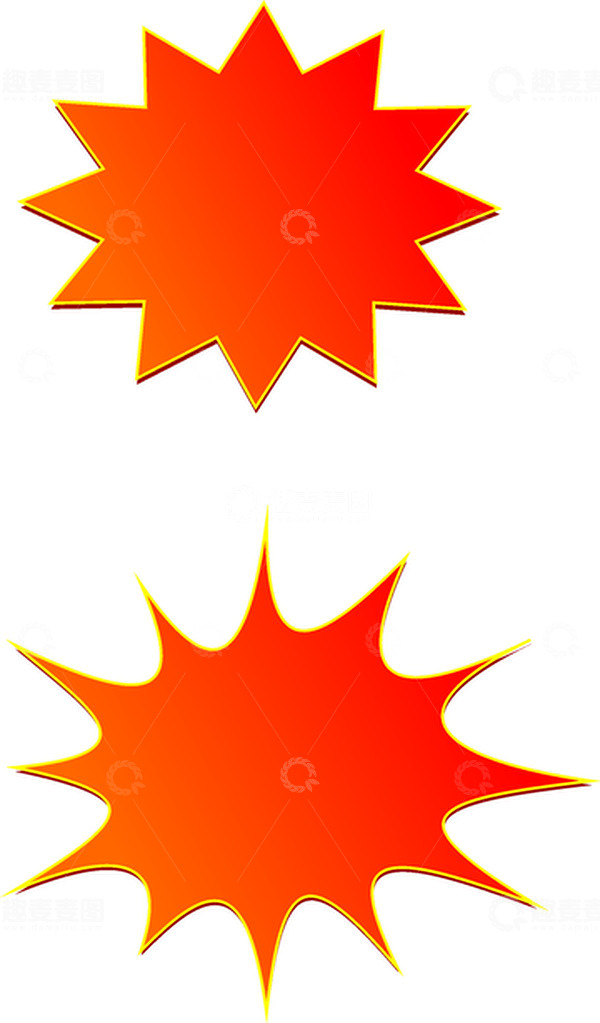 源文件下载【趣麦麦图】红色爆炸花标签