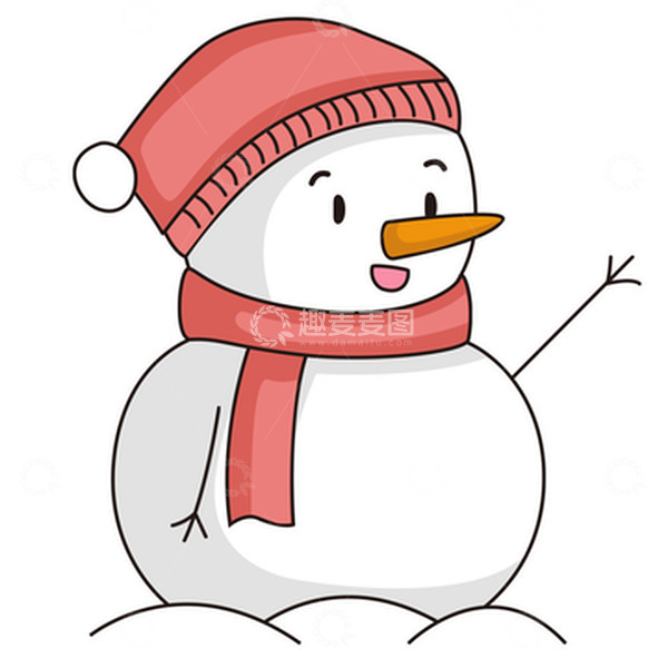 源文件下载【趣麦麦图】白色可爱雪人大寒小寒手绘图