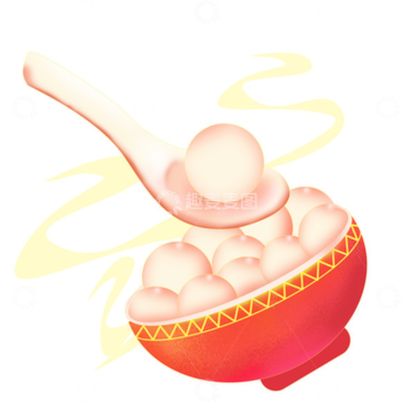 源文件下载【趣麦麦图】红色中国风国潮冬至冬天汤圆