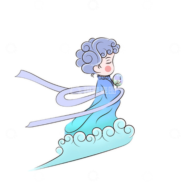 源文件下载【趣麦麦图】小女孩仙女扇子归家传统节气回家过年人物