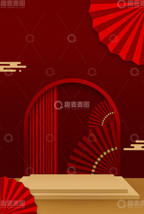 源文件下载【趣麦麦图】红色新年场景搭建