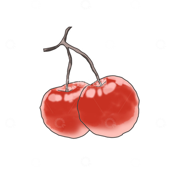 源文件下载【趣麦麦图】樱桃车厘子水果手绘