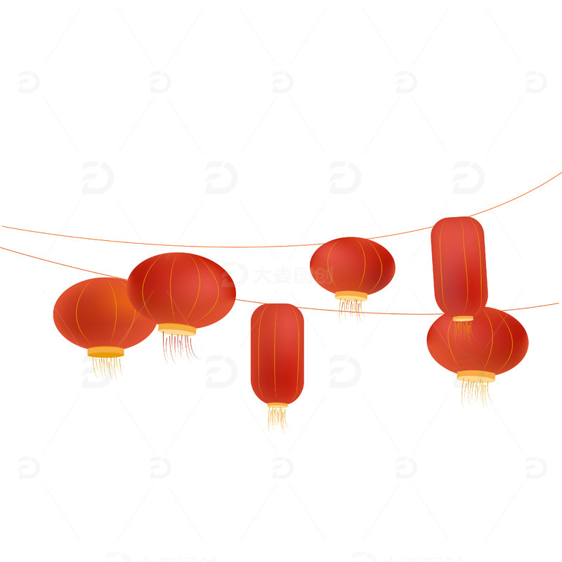 源文件下载【趣麦麦图】红色春节喜庆灯笼