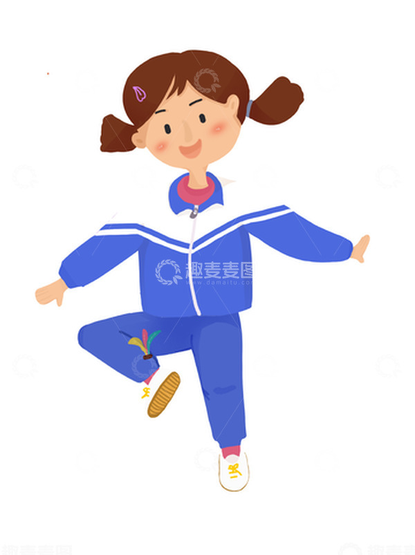 源文件下载【趣麦麦图】小清新童年回忆踢毽子