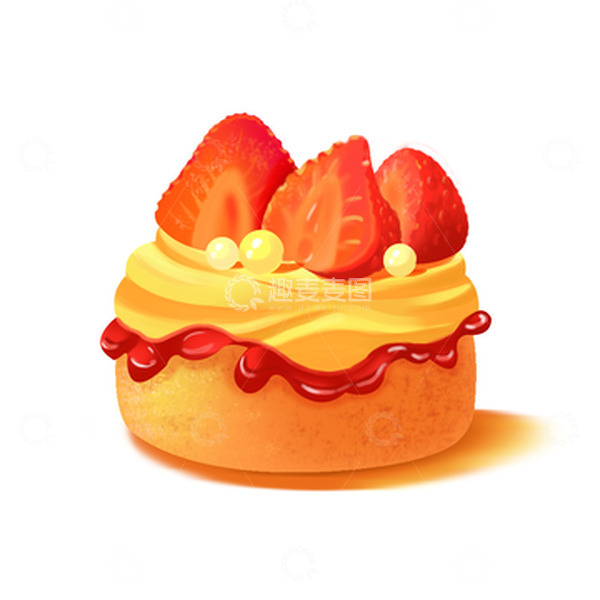 源文件下载【趣麦麦图】-小清新草莓蛋糕甜品美食