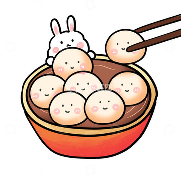 源文件下载【趣麦麦图】元宵节汤圆闹元宵手绘插画