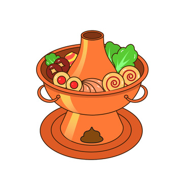 小年除夕暖锅铜锅火锅团圆饭美食