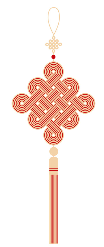 红色喜庆中国结春节装饰元素