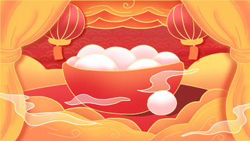 元宵节喜庆新年手绘国潮背景