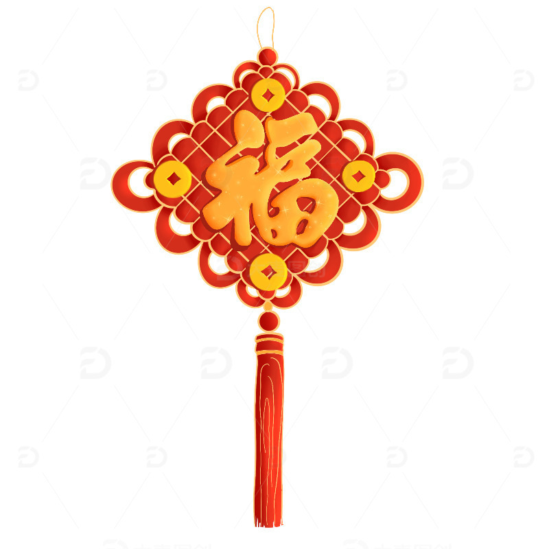 红色福字中国结