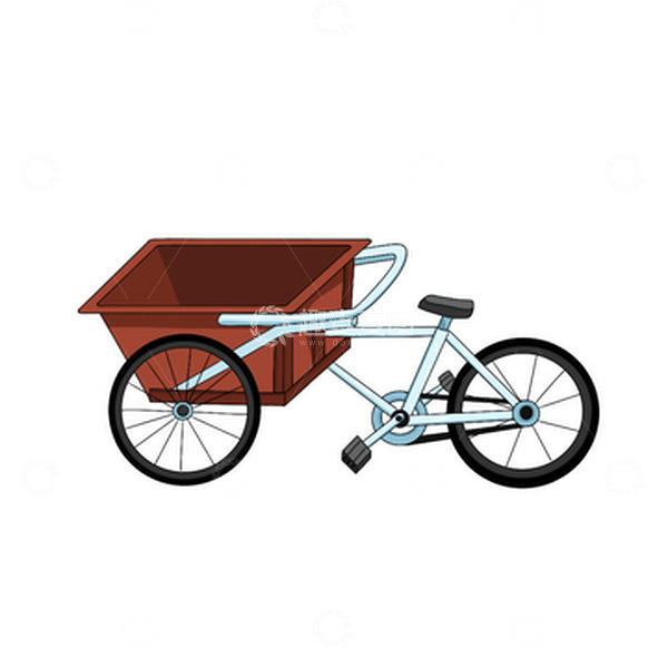 源文件下载【趣麦麦图】手绘倒骑驴 三轮自行车