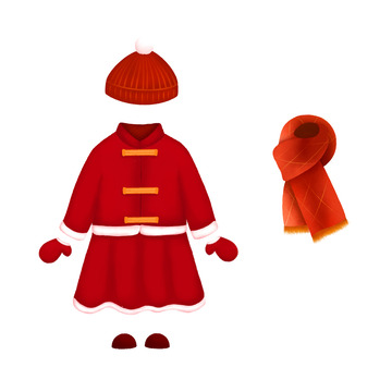 手绘新年衣服素材