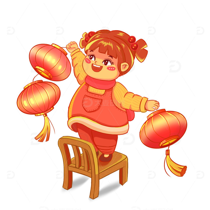 小年除夕腊月挂灯笼春节年俗