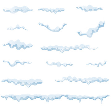 蓝色雪手绘插画