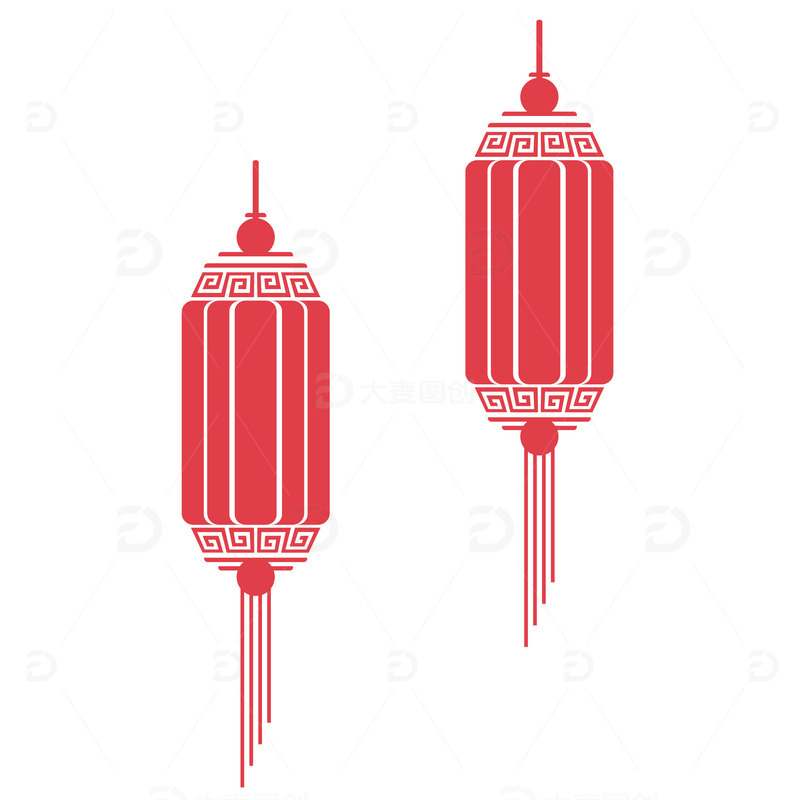 源文件下载【趣麦麦图】红色灯笼矢量图佳节素材
