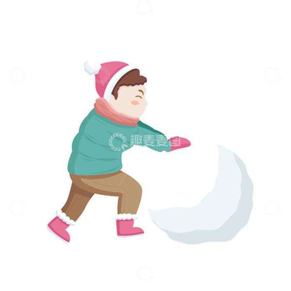源文件下载【趣麦麦图】大寒滚雪球元素