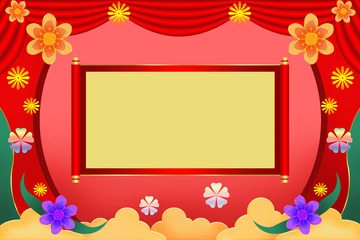 红色喜庆古典国风元旦春节背景