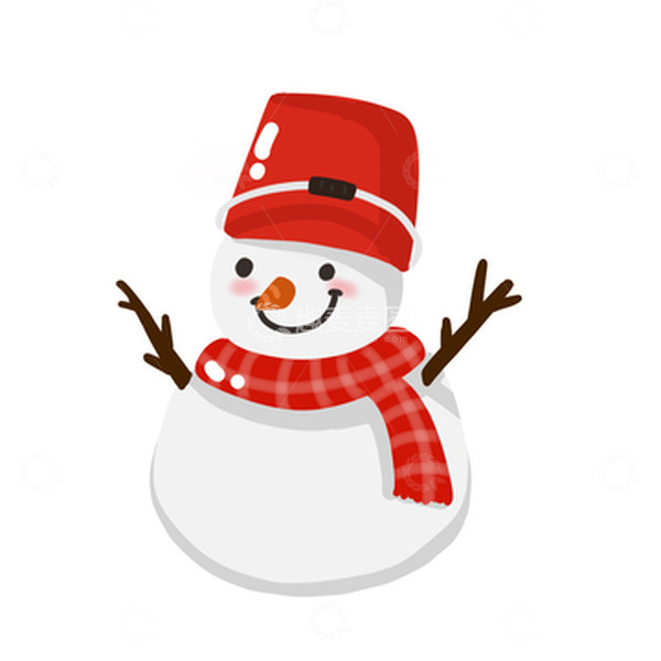 源文件下载【趣麦麦图】红色喜庆卡通雪人寒冬元素