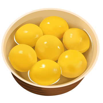 黄色汤圆元宵节手绘