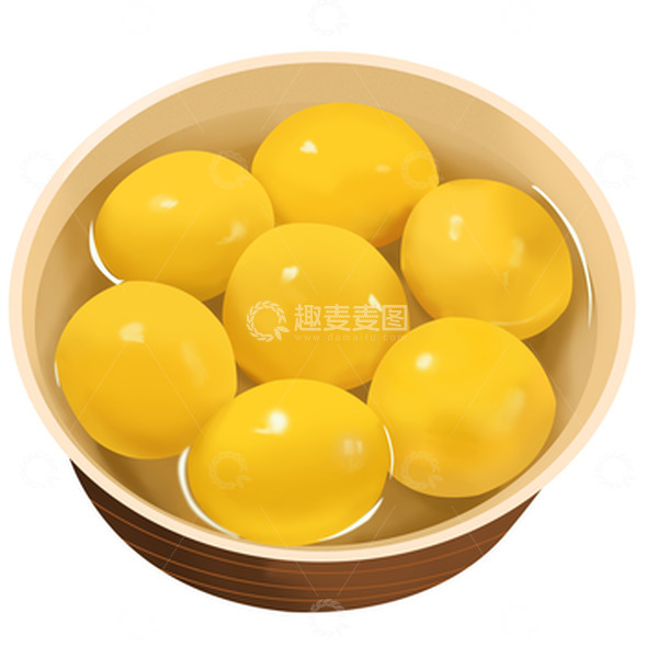 源文件下载【趣麦麦图】-黄色汤圆元宵节手绘