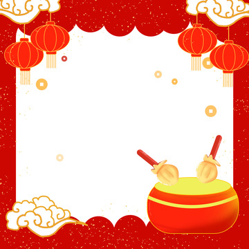 红色大气除夕新春佳节国潮装饰边框