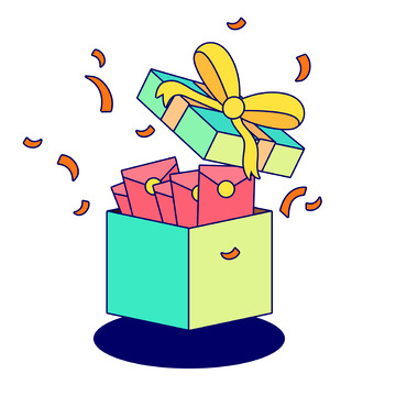 红包礼盒孟菲斯开盖卡通礼盒