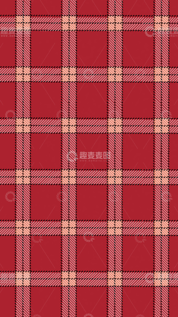 源文件下载【趣麦麦图】红色格子背景布纹理背景