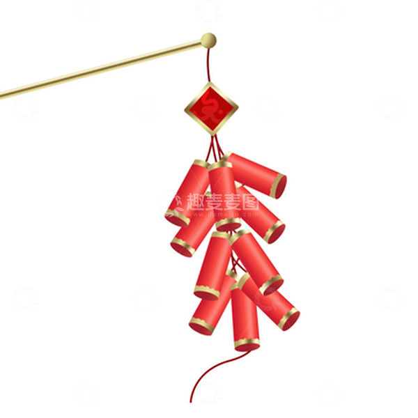 源文件下载【趣麦麦图】-卡通手绘元宵除夕鞭炮元素