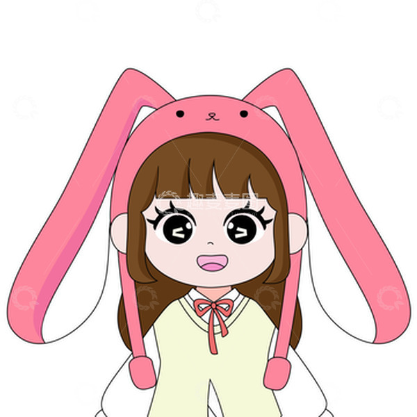 源文件下载【趣麦麦图】粉色卡通人物形象素材