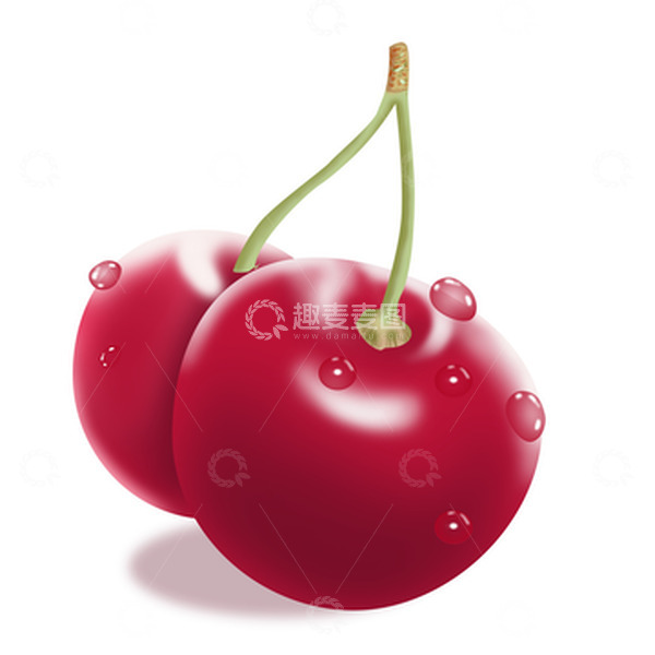 源文件下载【趣麦麦图】红色手绘樱桃插画