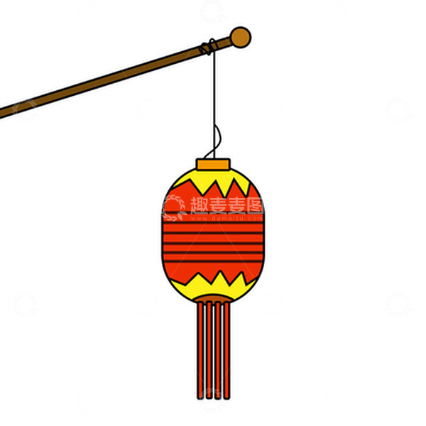 源文件下载【趣麦麦图】卡通线条元宵节灯笼