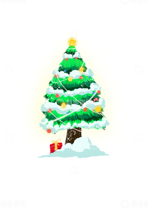 源文件下载【趣麦麦图】手绘圣诞节卡通可爱雪花圣诞树氛围精品