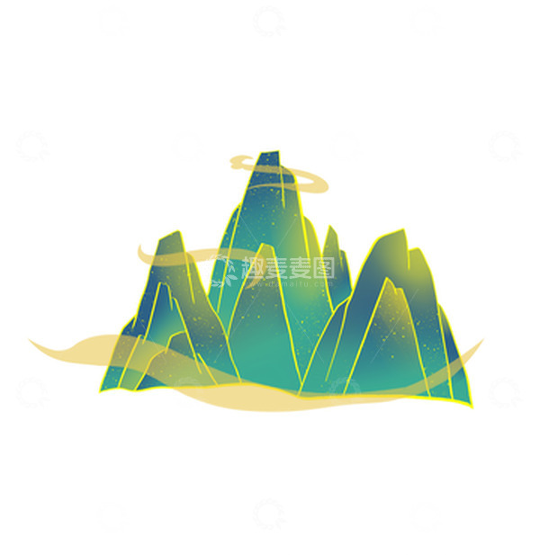 源文件下载【趣麦麦图】中国风 国潮 山水 手绘 插画 元素