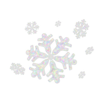 3D雪花梦幻镭射立体装饰元素