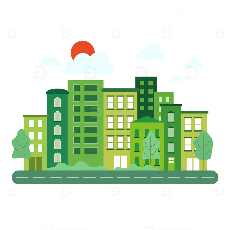 源文件下载【趣麦麦图】绿色环保城市