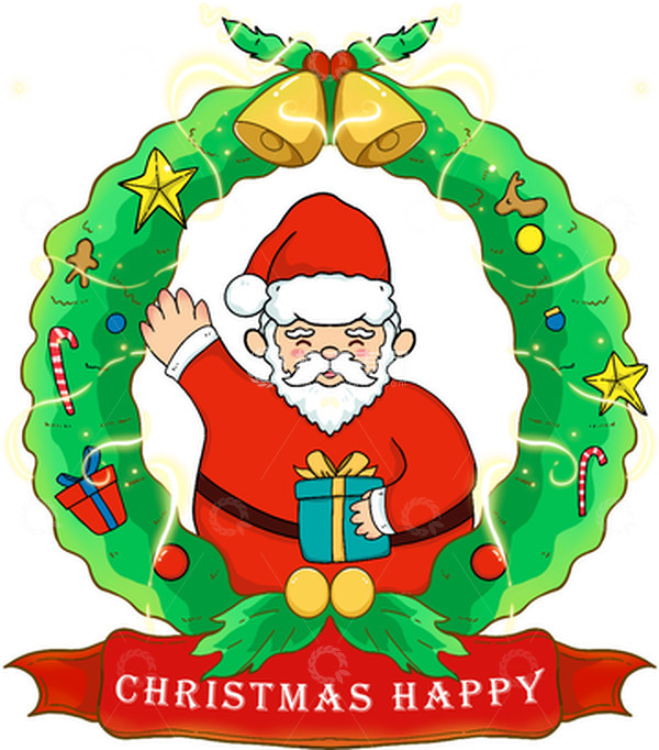 源文件下载【趣麦麦图】红色圣诞老人手绘卡通可爱风节日插画元素