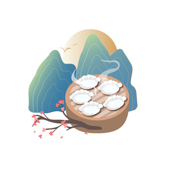 大寒小寒吃饺子中国风