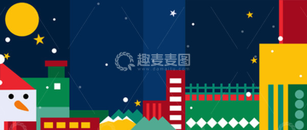源文件下载【趣麦麦图】圣诞节雪人风景插画背景