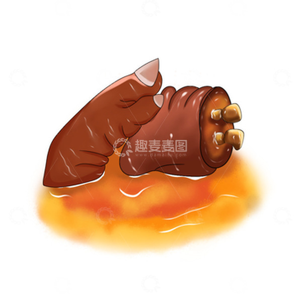 源文件下载【趣麦麦图】美食插画红烧猪蹄子