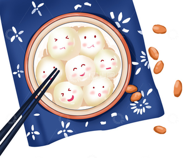 源文件下载【趣麦麦图】小清新手绘元宵节汤圆元素