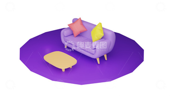源文件下载【趣麦麦图】小清新安居一角小沙发
