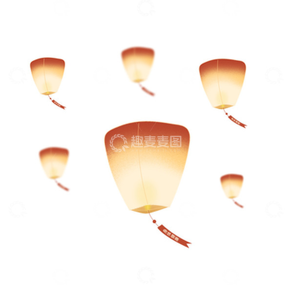 源文件下载【趣麦麦图】红色中国风孔明灯元宵灯笼