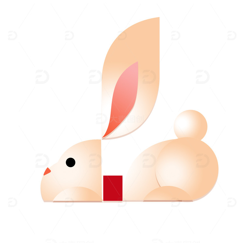 2023年卡通手绘兔子元素
