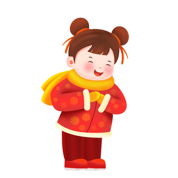 新年春节拜年作揖恭喜贺喜元素