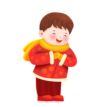 新年新春春节恭喜拜年人物元素
